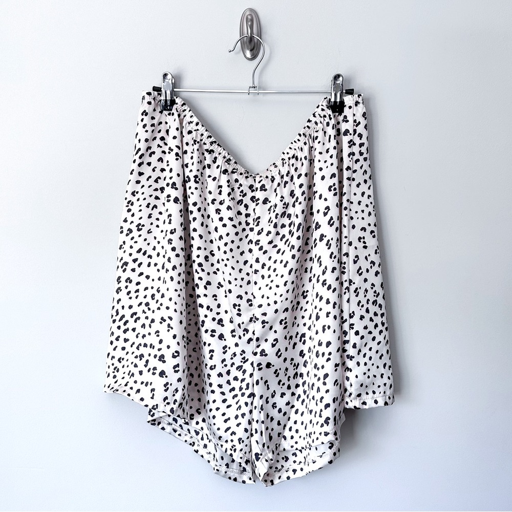 Chic Soul Cream Leopard Print Satin Pajama Shorts